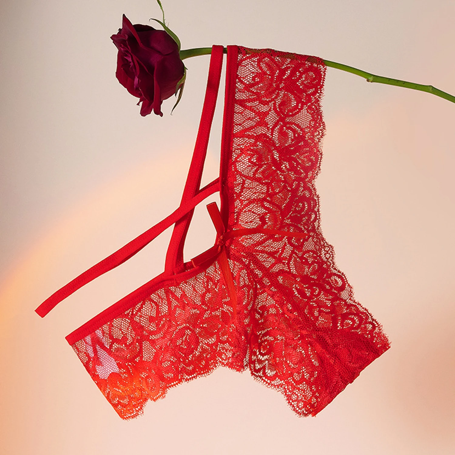 ملابس داخلية شفافة من الدانتيل للنساء ، ثياب داخلية بشريط جي ، ملابس داخلية صلبة بفيونكة ، سراويل داخلية مثيرة للسيدات