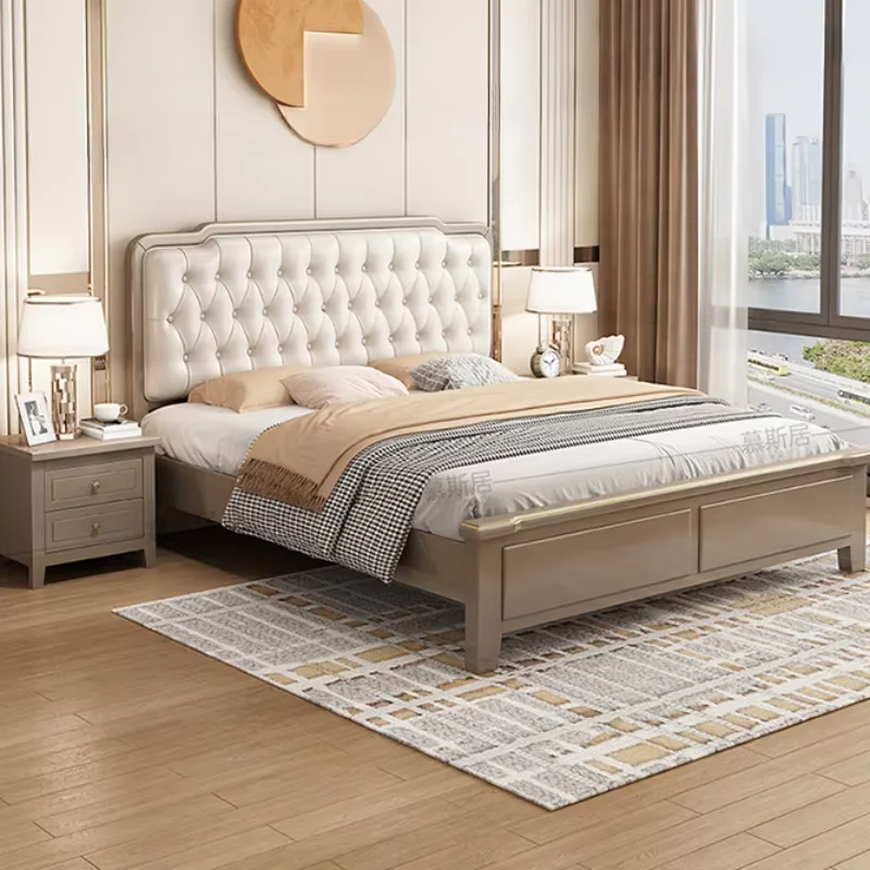 Headboard Frame Queen Double Bed Support Modern Luxury King Size Double Bed Princess Girls Letto Matrimoniale Furniture Home