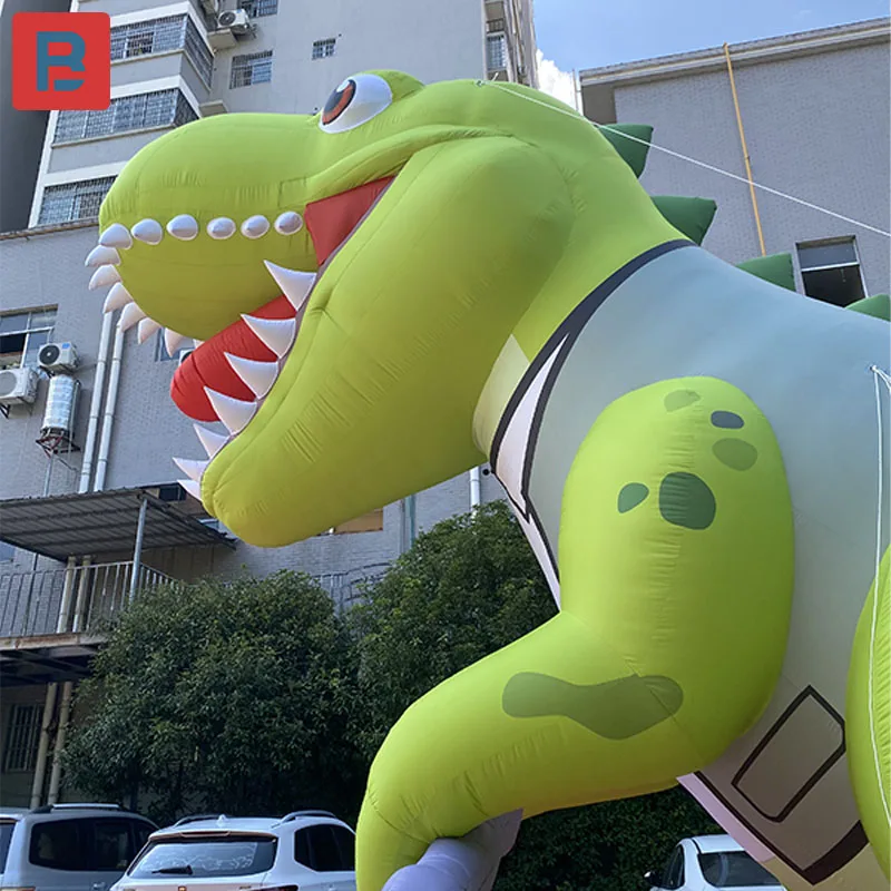 Inflatable green dinosaur model cartoon artificial dress take Spanner Tyrannosaurus rex children's playground embellishment