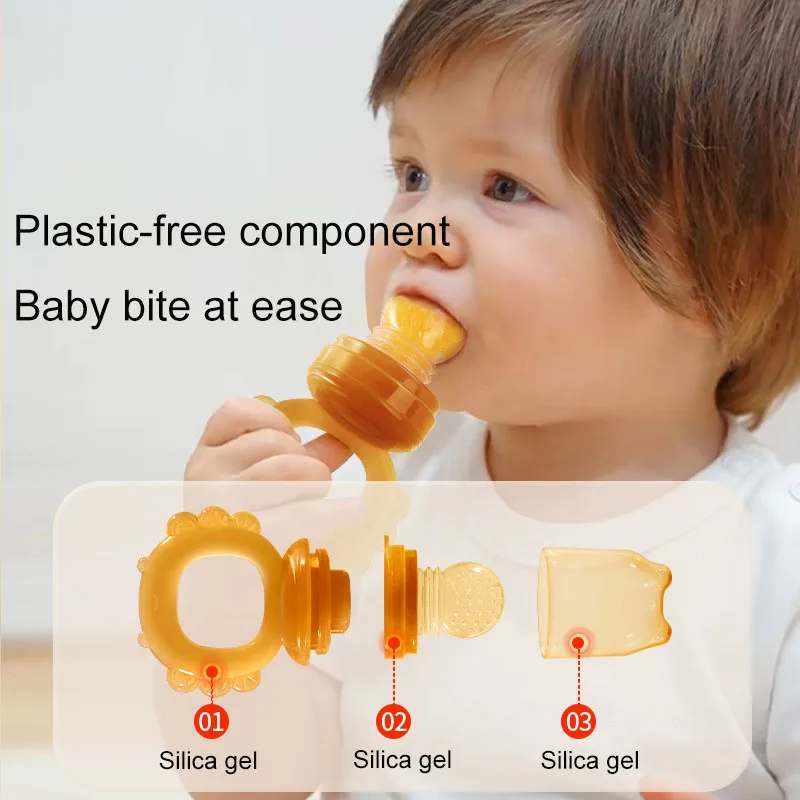 

Silicone Bite Baby Baby Eat Fruit Artifact Complementary Food Fruit And Vegetable Teether Molar Stick Pacifier Food Grade