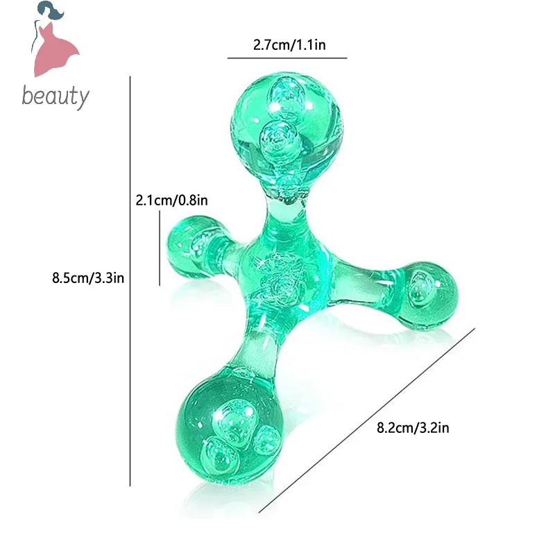 Manual Crystal Small Shoulder Neck Back Plantar Point Massage Handheld Roller Massage Cylindrical Ball