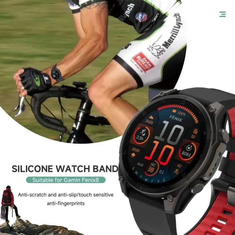 الرسمية سريعة تناسب 26 مللي متر 22/20 مللي متر سيليكون حزام ل Garmin Fenix-Tactix-Quatix 8 الرياضة سوار ل Forerunner 965-970/Instinct 3