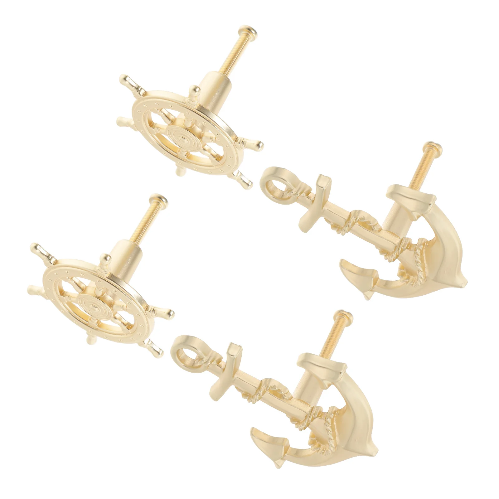 

4pcs Ship Anchor Drawer Handles Vintage Nautical Design Kitchen Cabinet Pulls Retro Metal Hardware For Furniture Dresser Upgrade