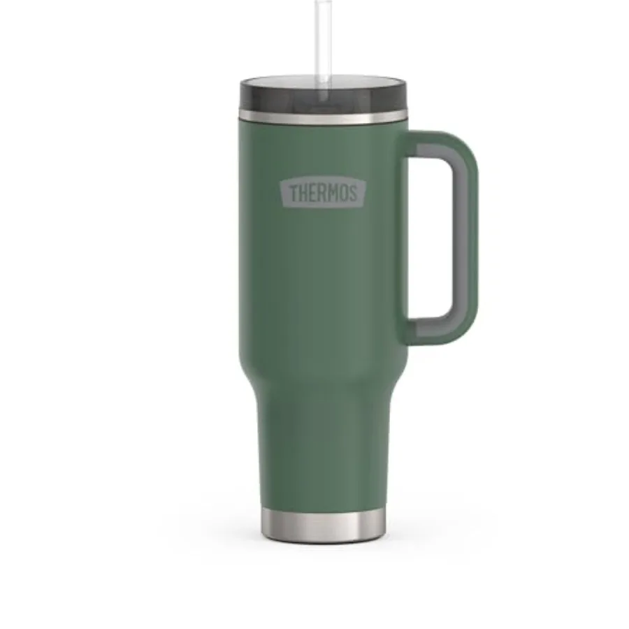 

Stainless Steel Cup Holder Mug - 40 oz, - Insulated Tumbler with Lid and Straw, Plus Leak-Resistant Slide Lock