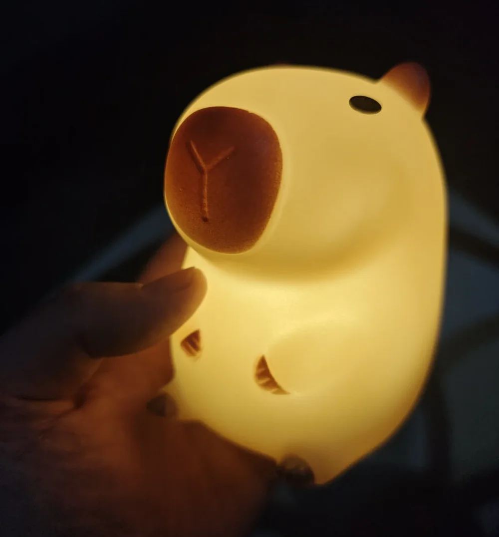 Cute Pet Capybara Night Light Cartoon Silicone Creative Bedside Sleep Night Lamp For Room Decor Birthday Gift Clearance Sale gallery 4