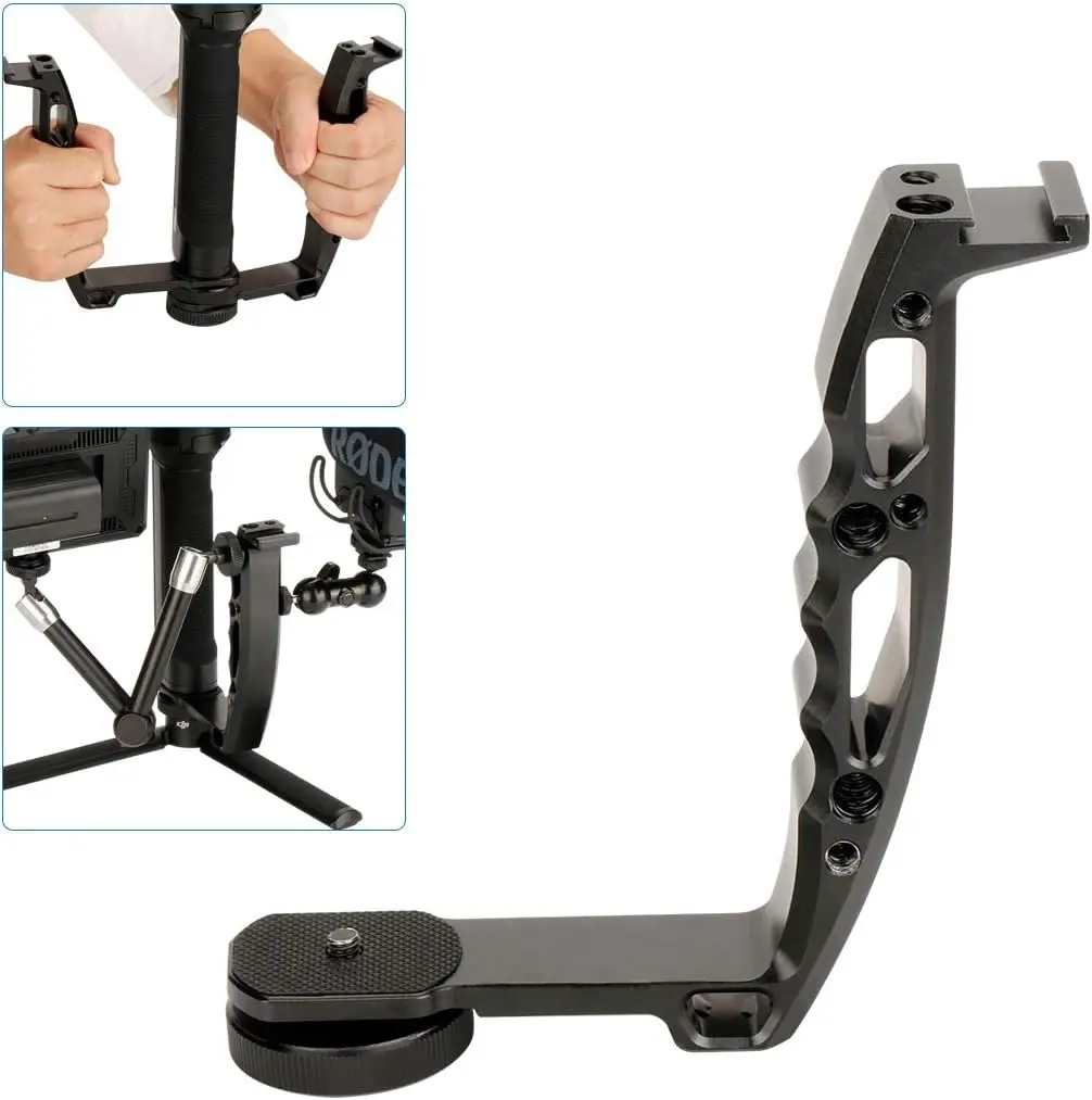 

DH03 Handheld Gimbal Grip with Cold Shoe for Mounting Monitors, Microphones, LED Light etc Compatible with DJI Ronin-S, Ronin SC