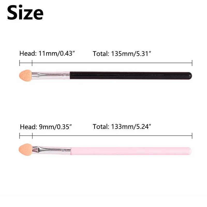 20 Stuks Dual-kleuren Oogschaduw Borstels Draagbare Roze Zwart Perzik Hartvorm Eyeliner Spons Borstels Vrouwen Gezichtsmake-up gereedschap