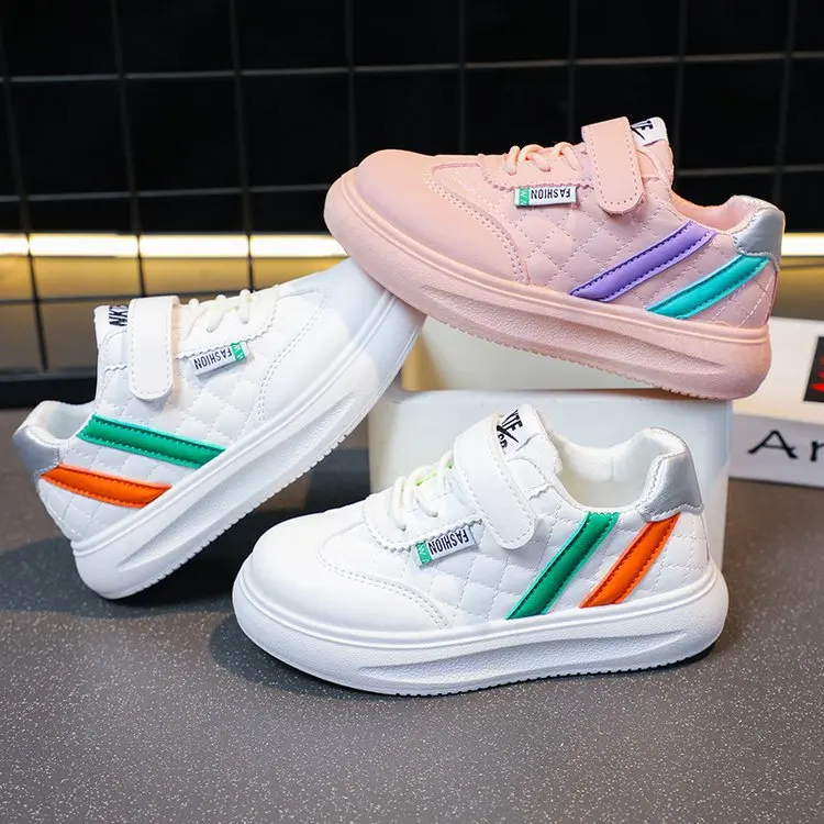 

2025 Spring and Autumn New White Shoes for Boys and Girls Board Shoes Sweet Sports Shoes Casual Lightweight Single Shoes