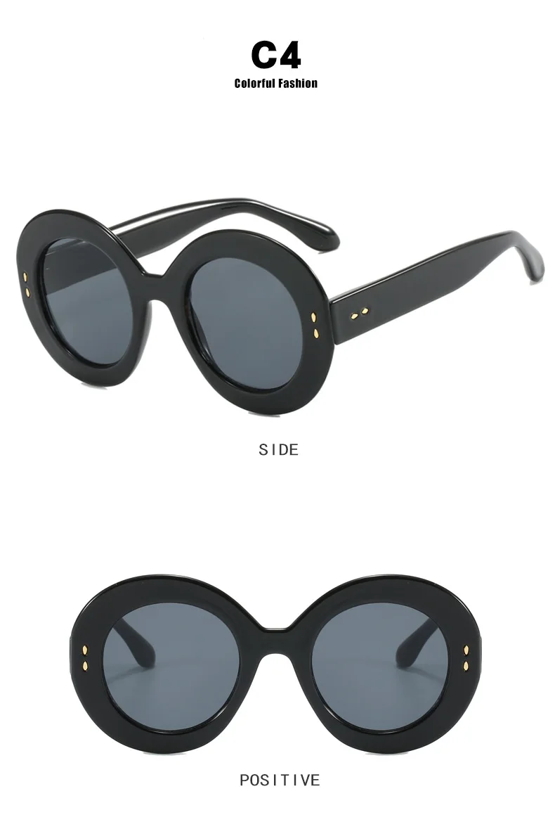 Neues Marken design runde dicke Kante Leopard große weibliche Rahmen photo chrome Anti-Blaulicht Frauen Anti-Reflexion UV400 Brille – Detail 9