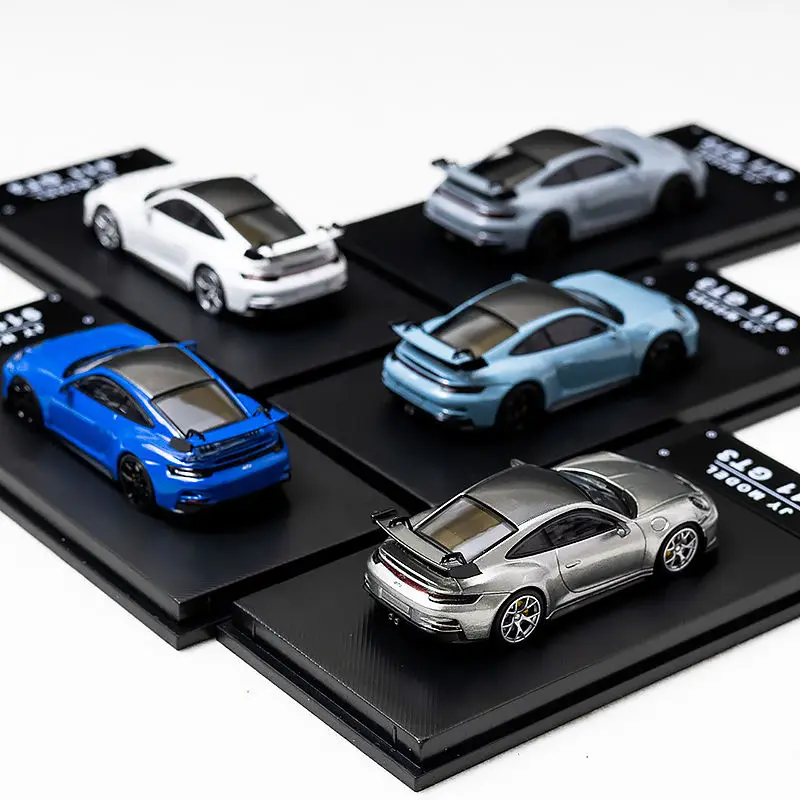 JY 1:64 911 GT3 Modelo fundido a presión de aleación - Colección estática de simulación de la serie MJ Réplica de carreras de alto detalle con puertas abiertas Juguete