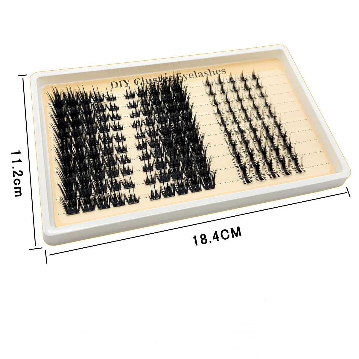 HBZGTLAD Vorgefertigte Fox-Eye Fluffy Lashes Manga Wimpernbüschel Natürliche Katzenaugen-Wimpern mit Spitzen-Wimpernbüscheln und unteren Wimpern – Detail 2