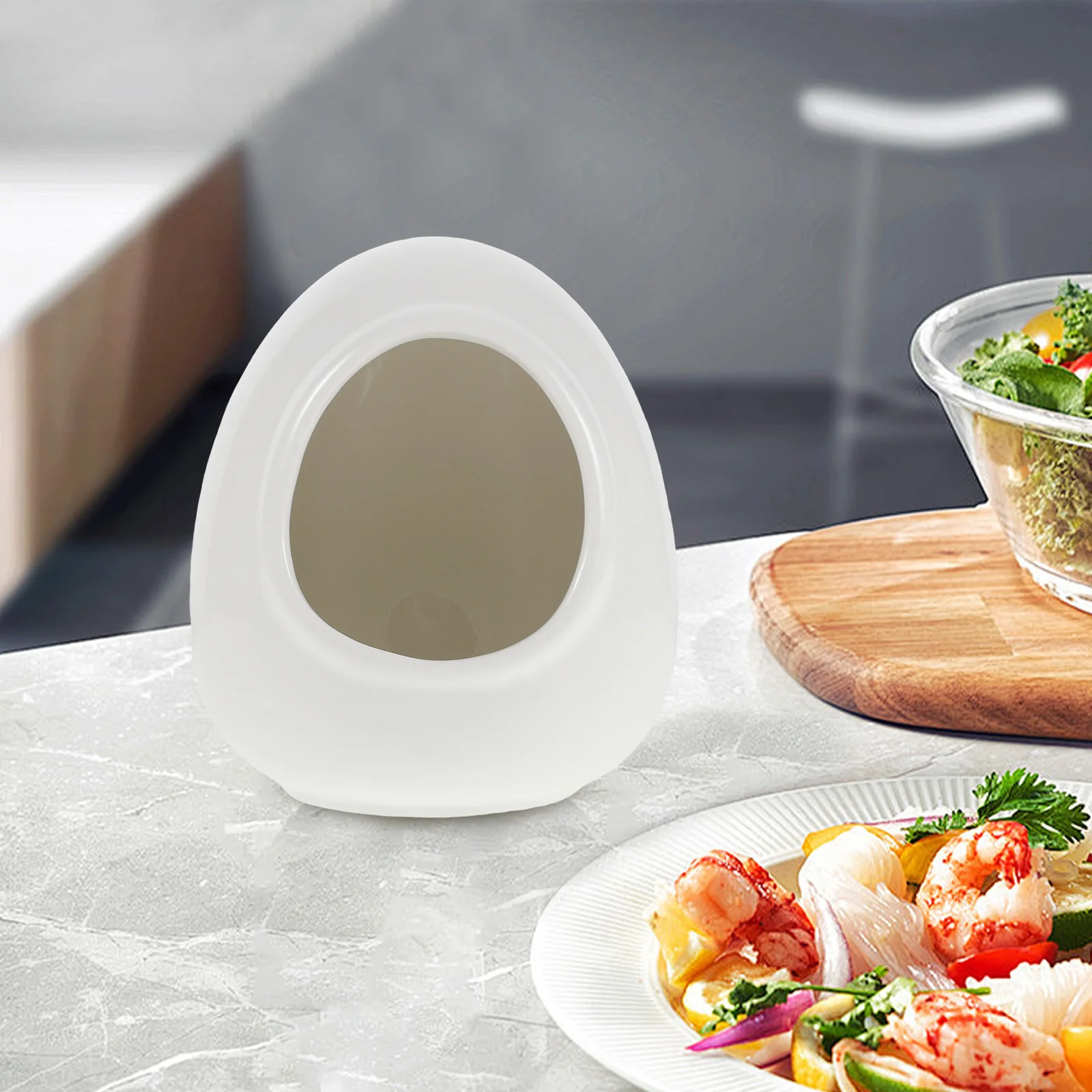 

Egg Shaped Ceramic Salt Cellar Contemporary Salt Pig Pepper Container Countertop Sugar Jar Spices Seasoning Condiment