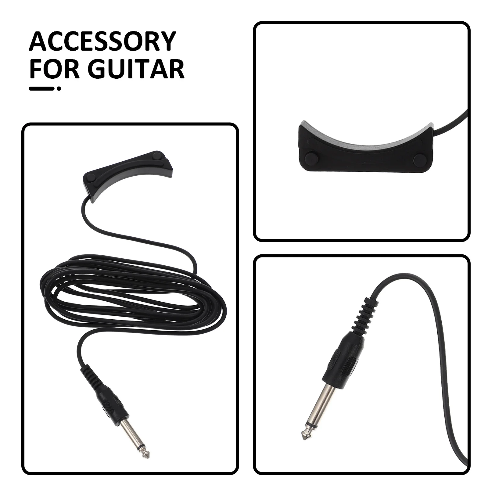 

Guitar Pickup For Acoustic Guitar No Hole Installation Lightweight Bass Sound Amplification Music Instrument Accessory