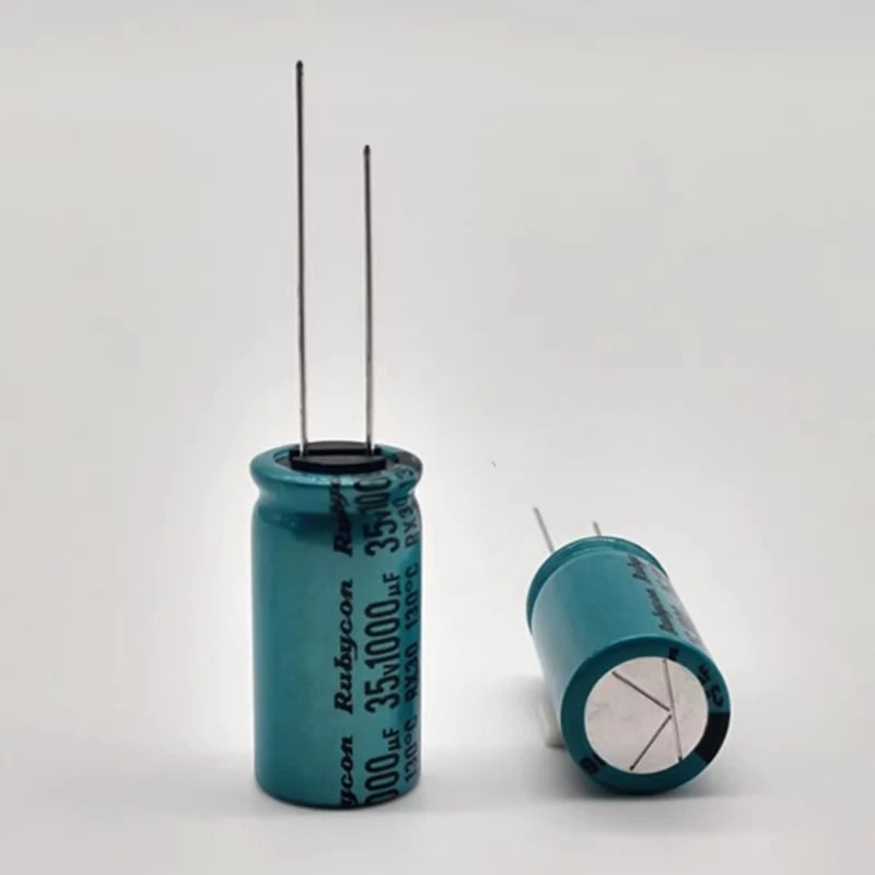 5 قطعة/20 قطعة Rubycon 35V1000uF RX30 سلسلة 12.5x25 مللي متر مقاومة درجات الحرارة العالية 1000 فائق التوهج/35 فولت 130 درجة مُكثَّف كهربائيًا