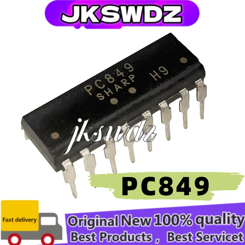 

10PCS New Original Imported PC849 DIP-16 Straight Socket Transistor Optical Isolator Photoelectric Output DIP16