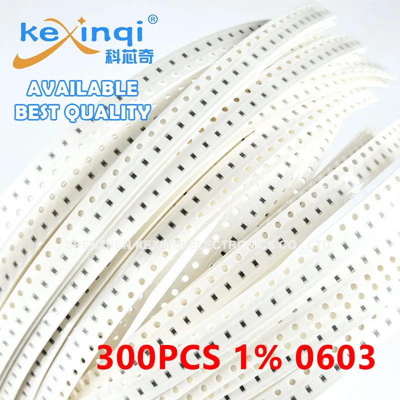 300pcs 1% 0603 SMD Resistor 0R ~ 10M 1/10W 0.1 1 10 47 100 150 220 330 Ohm 1K 2.2K 10K 100K 0.1R 1R 10R 100R 150R 220R 330R 1M