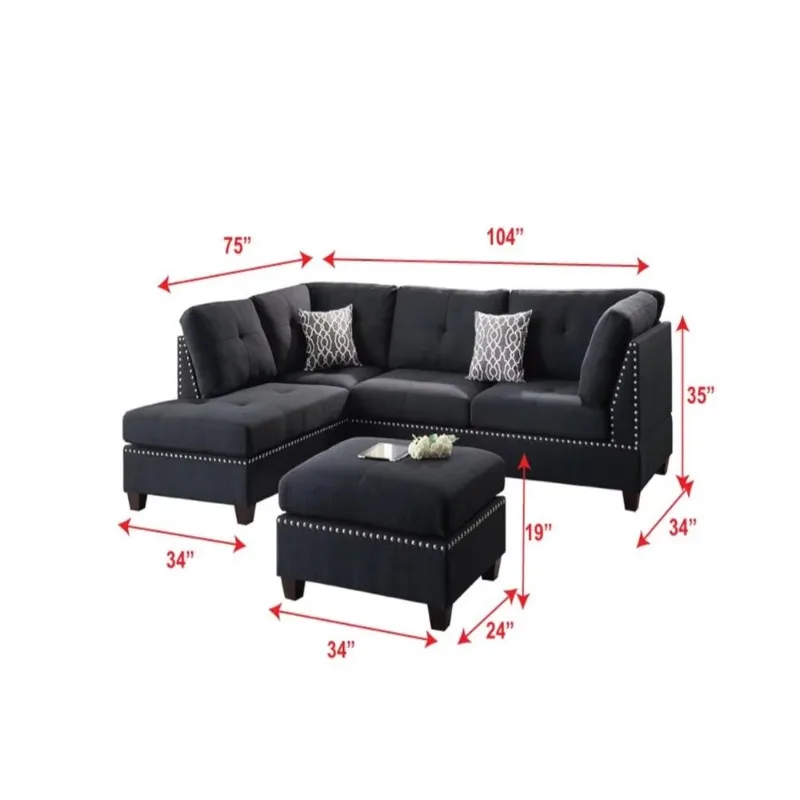 Sectional 3 2 1 Recliner Furniture Hotel Sleeper Natural Fabric Sofa