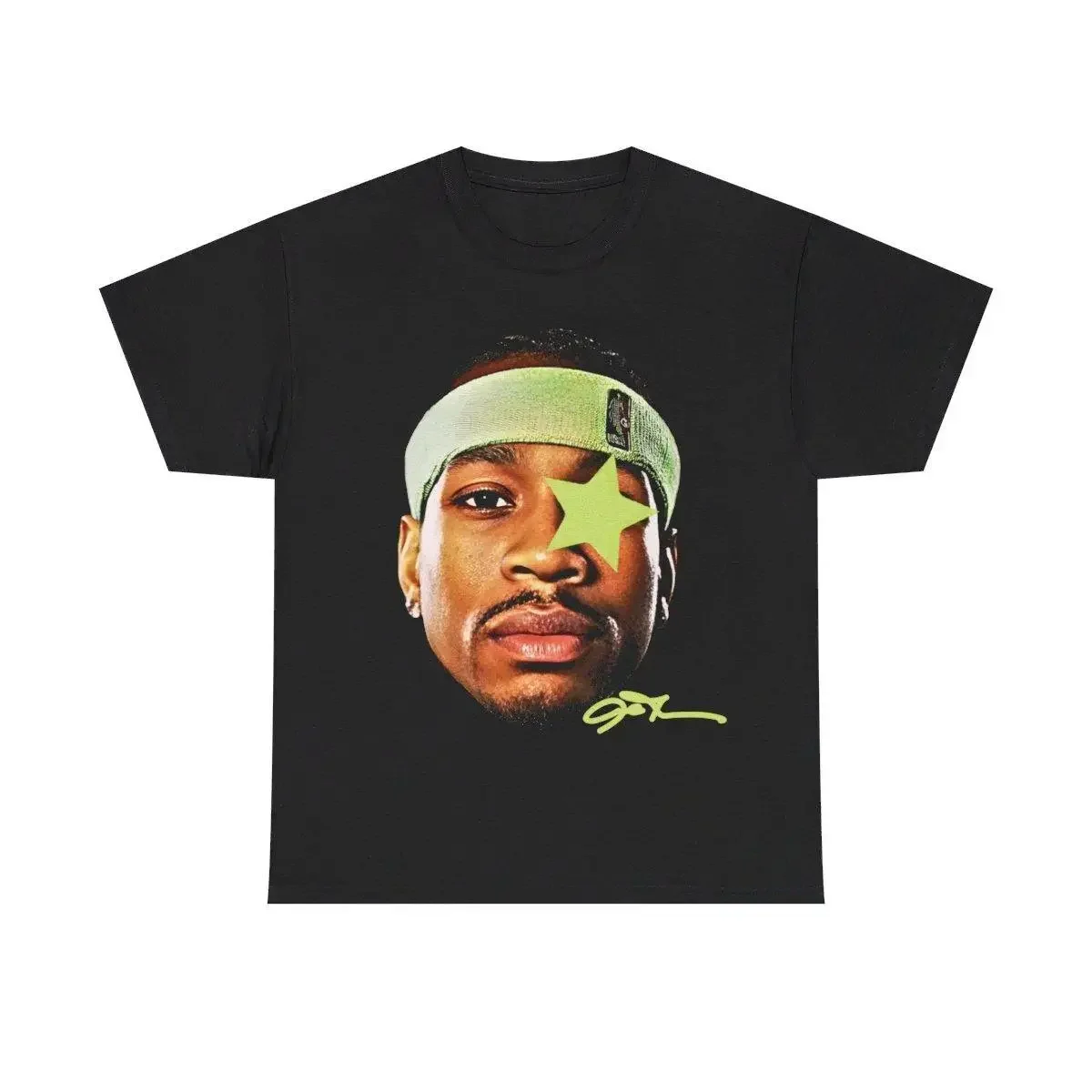 [100% Cotton] Allen Iverson Inspired Vintage Graphic T-shirt 90s Styled   Retro Top with Hip-Hop Vibes and Comfortable Fit Crewneck Shortsleeve
