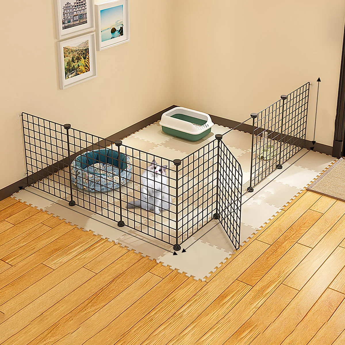 

Забор для кошек легко устанавливается, домашний забор для кроликов, клетка для собак, игровой забор, ворота для котят, клетка для кошек