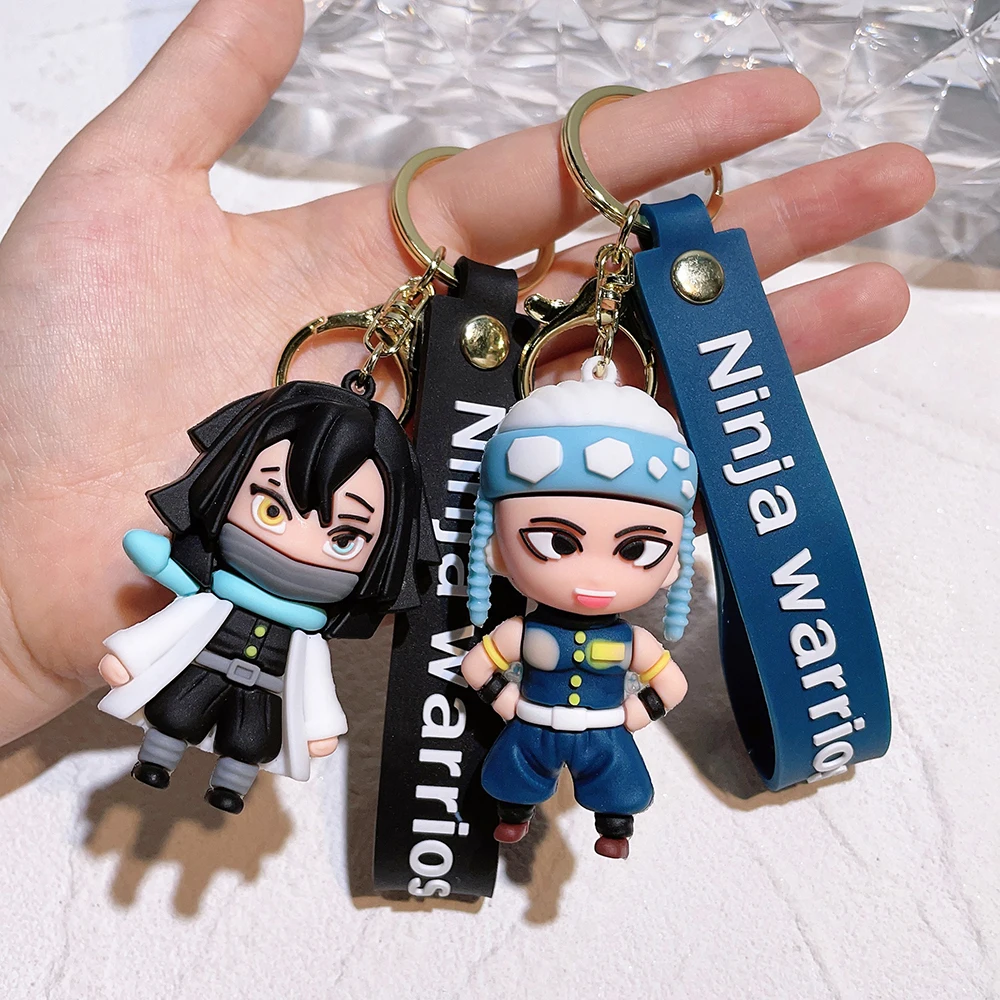 Demon Slayer Kimetsu No Yaiba Blade of Ghost Keychain Cute Characters Bag Pendant Car Chain Ring Fans Gift Anime Gift WholesaleD