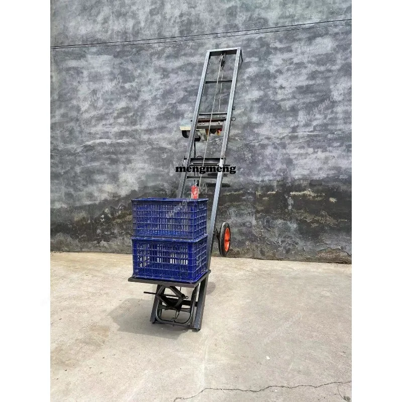 Folding fish hoist platform for brick loading at construction sites, electric mobile loader, vehicle-mounted fish hoist