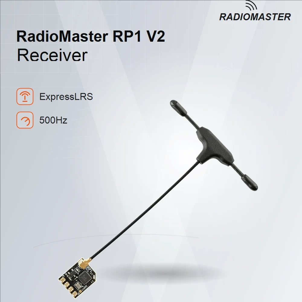 RadioMaster RP1 V2 ELRS 2,4GHz Nano-Empfänger Open Source CRSF mit 65mm UFL T-Antenne für RC FPV Drohne Flugzeug TX12 Zorro RX Kit