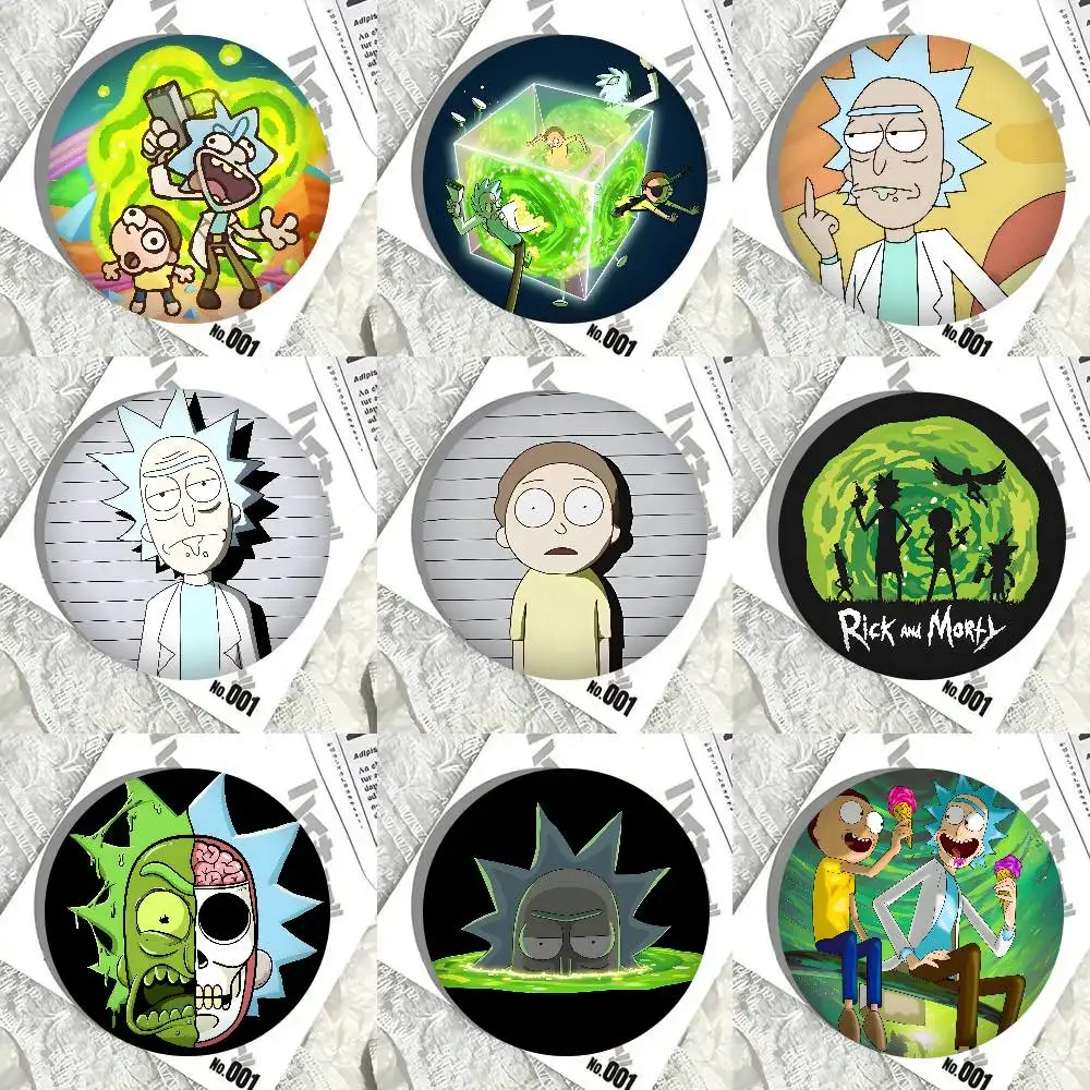 Lindo Broche de Hojalata Hecho a Mano con Diseño de Figura de Anime, Ideal para Mochilas, Ropa, Regalos, Comedia, Rick y Morty