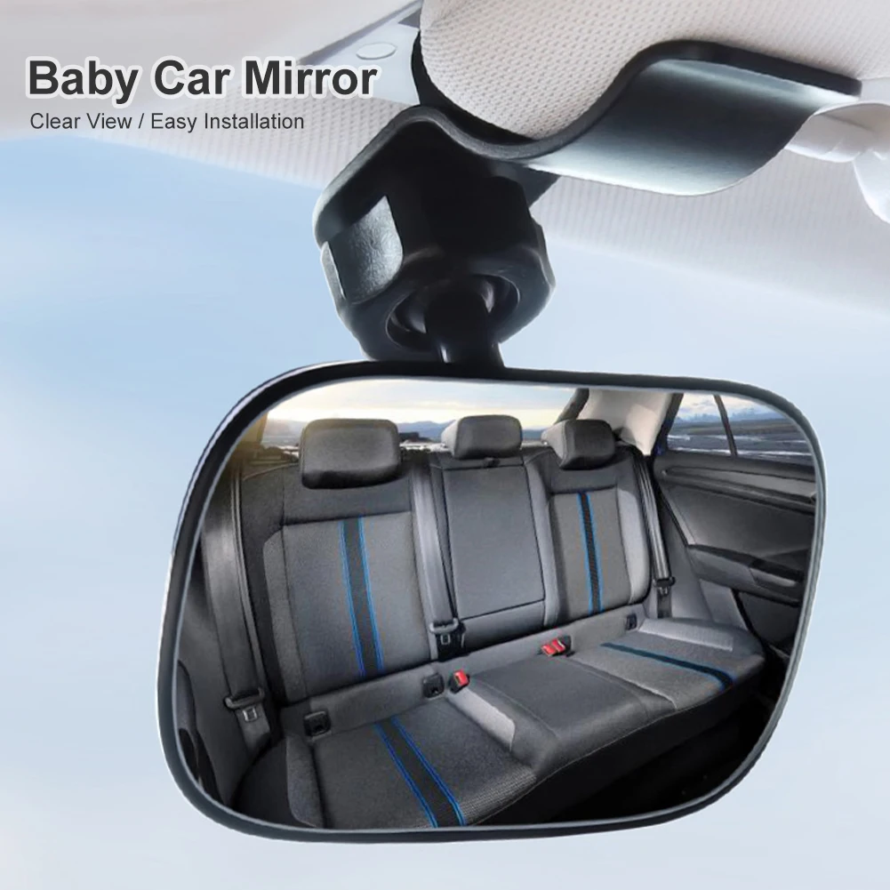 1PC Baby Car Mirror Safety Car Seat Mirror For Rear Facing Infant Clip-On 9D Convex Mirror Wide Clear View For Car Seat Stroller