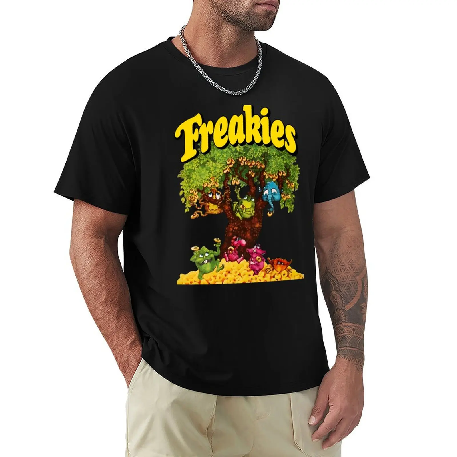 Freakies Cereals T-Shirt Modern Print Casual T-Shirt