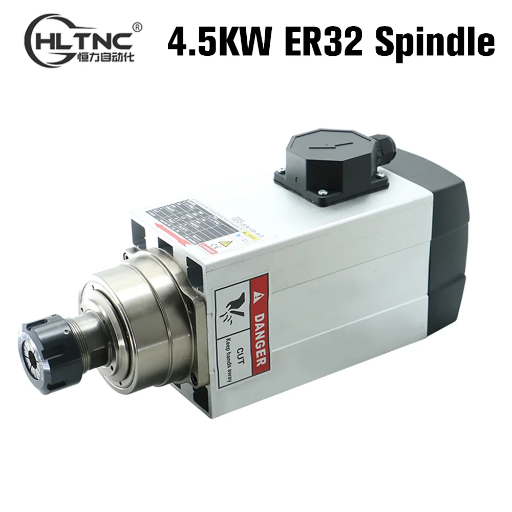 HLTNC GDZ 120X103 4.5Kw 18000rpm 300Hz 110V 220V 12A ER32 Air Cooled Spindle Motor With Ceramic Ball Bearings  For CNC Engraver