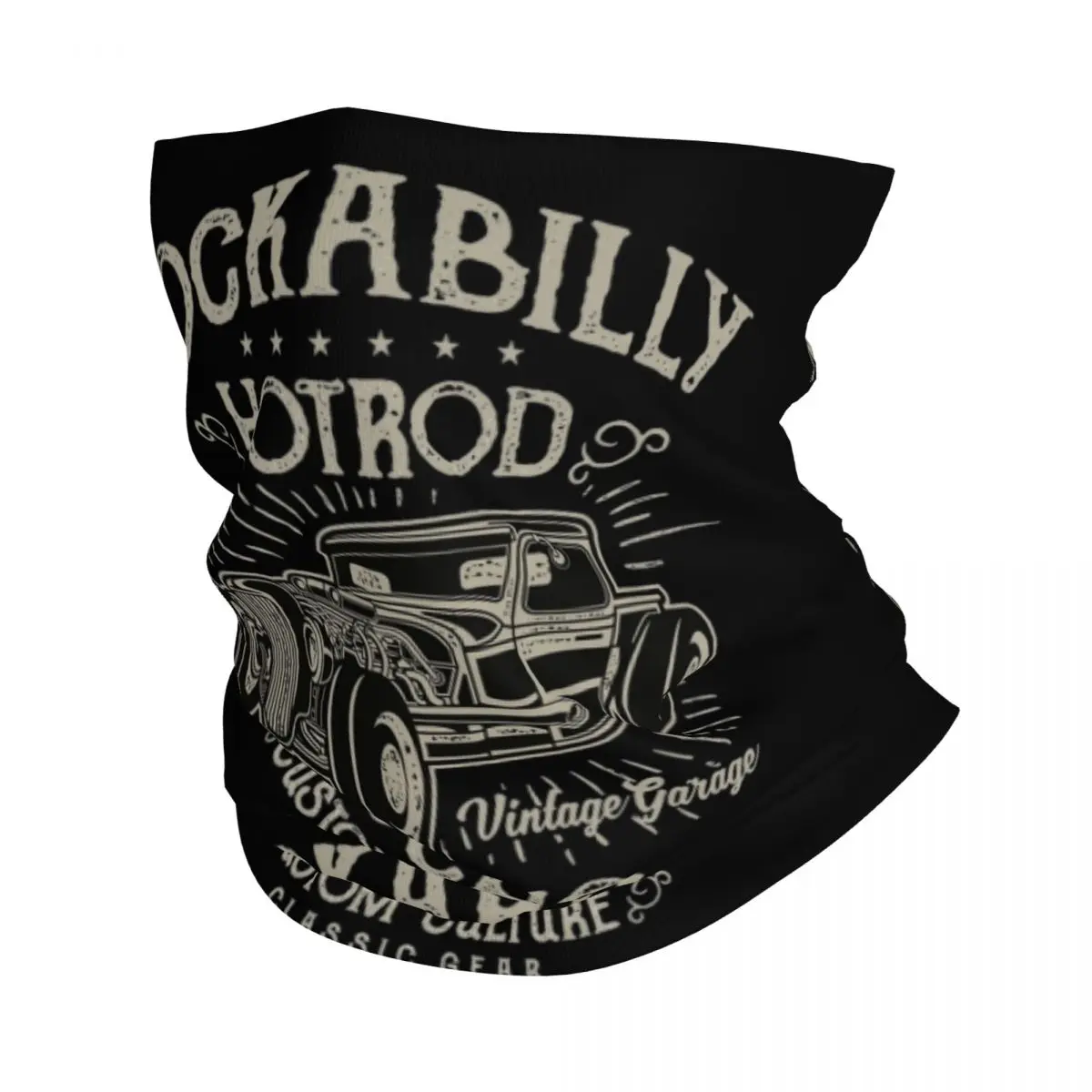 Hotrod 50s Old Cars Rockabilly Bandana Neck Cover Rock And Roll Wrap Scarf Multifunctional Balaclava Hiking Adult Windproof