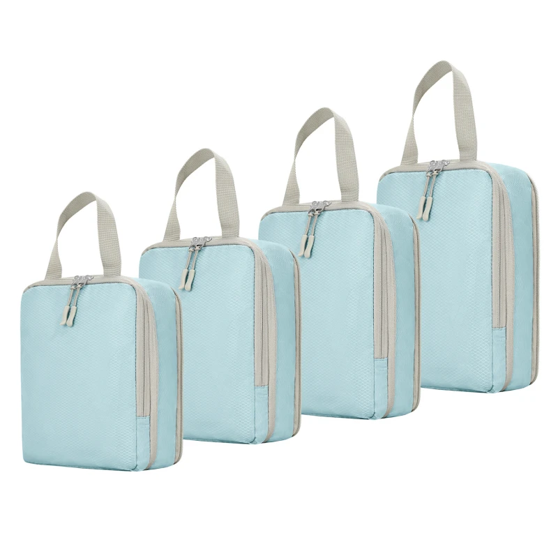 Ensemble de sacs de rangement de voyage, valise, cubes d'emballage, étuis portables, bagages, vêtements, chaussures, poudres bien rangées, pliables, 4 pièces