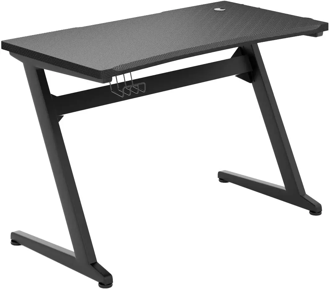 

Z Shaped Gaming Computer Desks, E-Sports Game Desk with Cup & Headphone Holder and Mouse Pad,Z-Shape Steel Frame (Black)