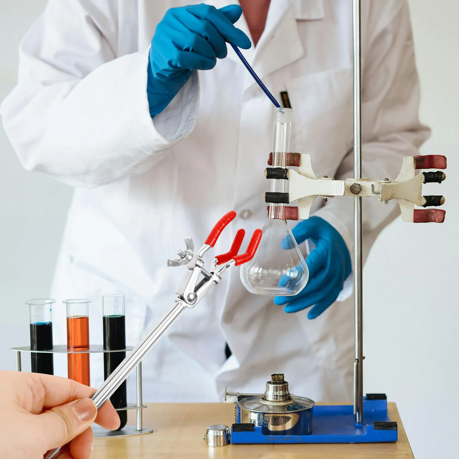 

Laboratory Clamp Stand Tube Flask Condenser Equipment Holder Clampu-shaped Test Clamps