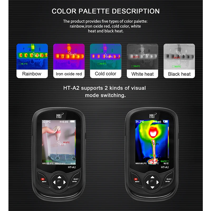 HTI Original HT-A1 HT-A2 Pocket Thermal Imaging Camera 160*120 and 320*240 For Repair PCB Circuit Troubleshoting Thermal Imager