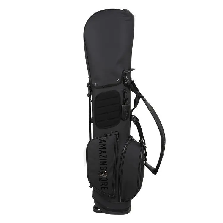 

Minimalist Black Ultra Light Golf Stand Bag, Waterproof Lightweight Portable Clubs Carrier for Men Women with Stand