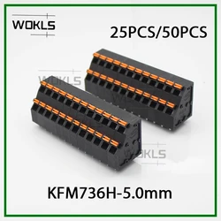 25PCS/50PCS Spring Screwless PCB Terminal Blocks 5.0MM KFM736H-5.0mm KF550H MC-DTP5.0AXXP