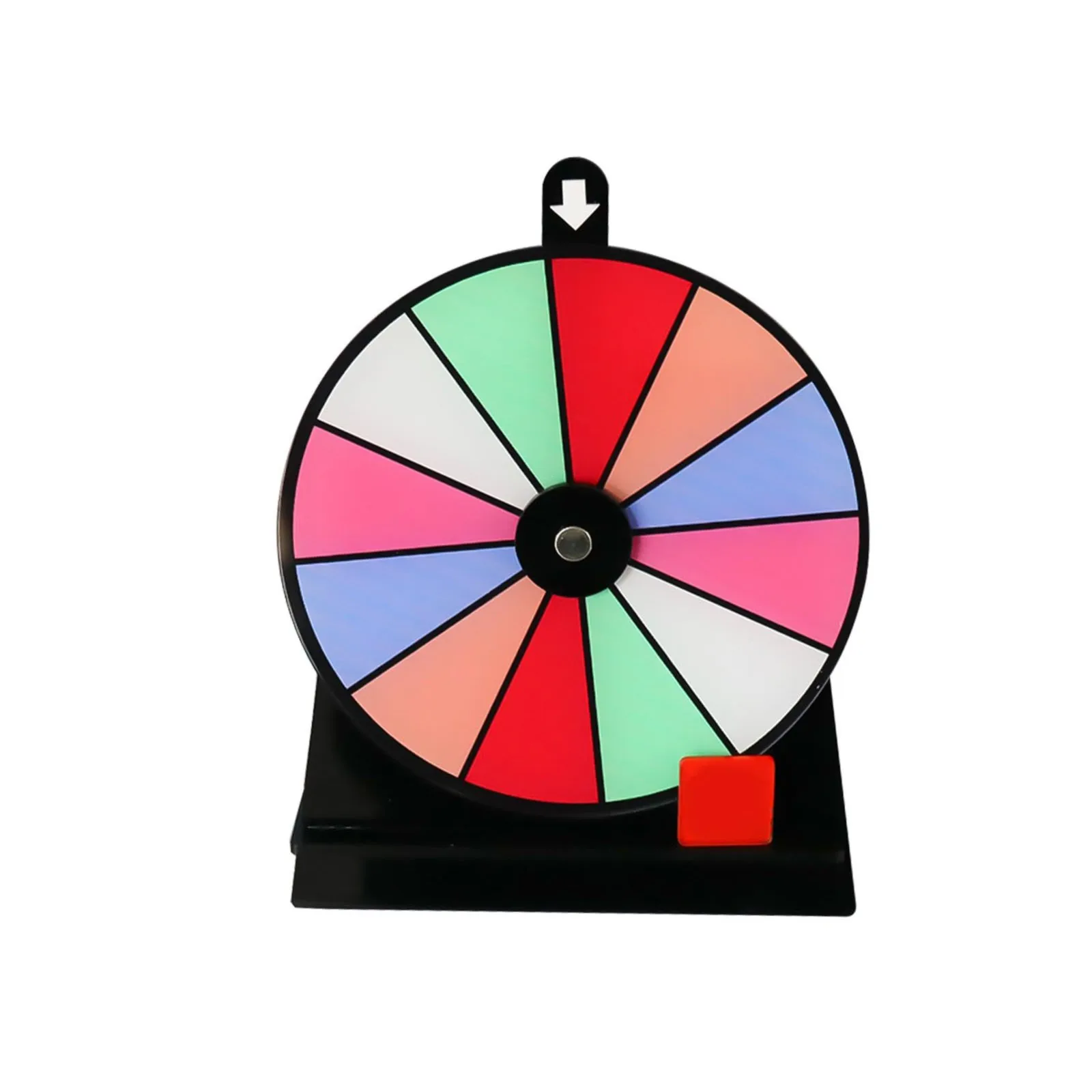 12 Slots Color Spin Wheel Dry Erase Spin Wheel Color Roulette Wheel Heavy Duty Editable Spining Prize Lucky Wheel Stand Tabletop