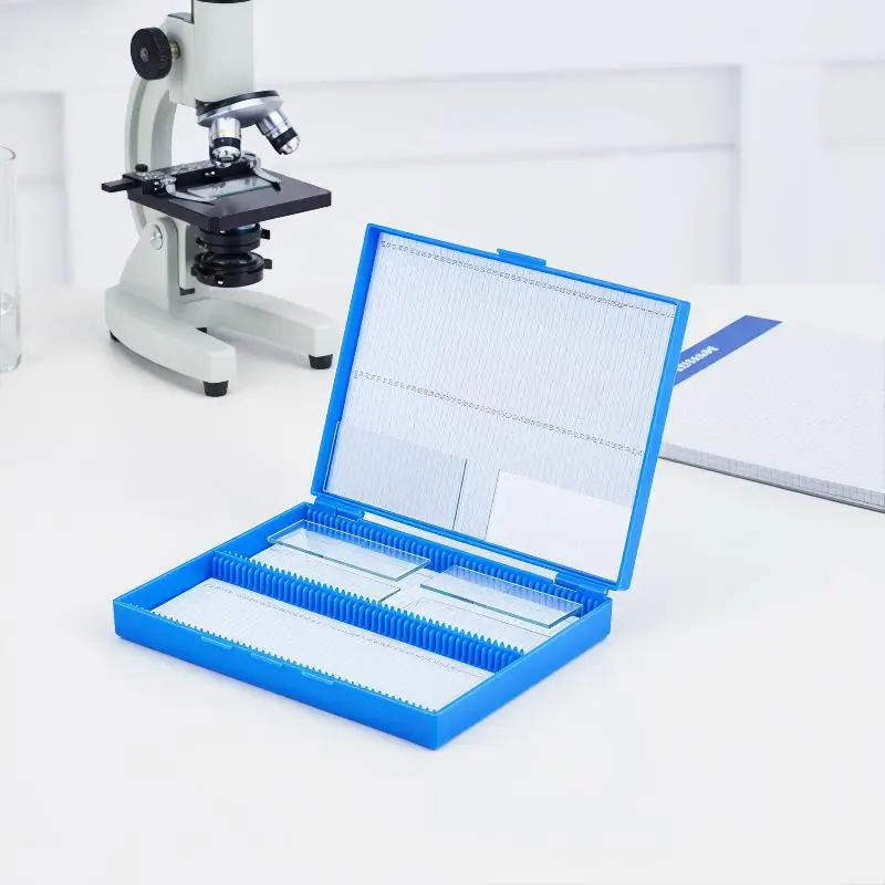 Microscope Slide Case 1 2 3Pcs Plastic Rectangle Box Storage for 100 Slides Laboratory School Supplies