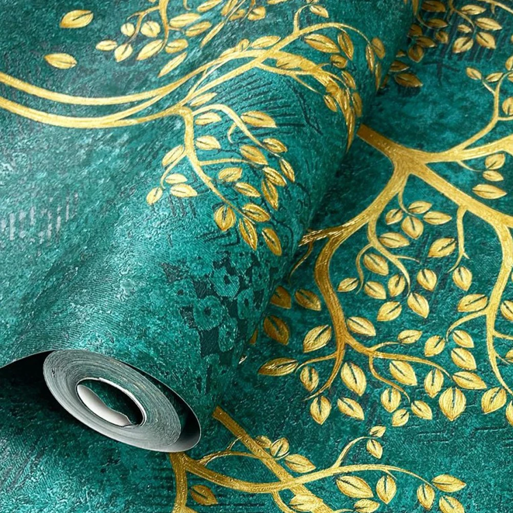 Papel De Parede Golded Rich Tree Wallpaper Luxe 3D-reliëfbehang voor woonkamer slaapkamer Ои - afbeelding 2