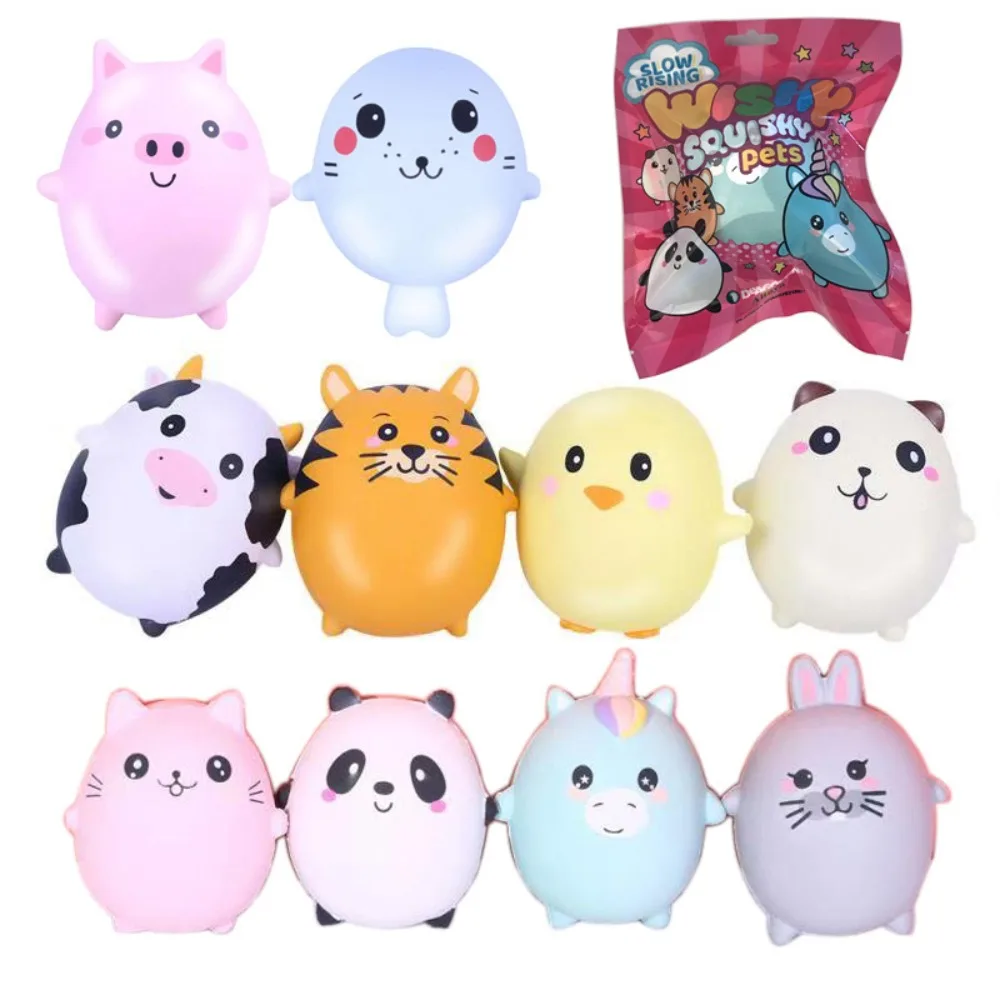 Mainan Remas Hewan Lucu Mainan Remas Kartun Anak Ayam Piggy Rebound Lambat Mainan Dekompresi Kucing Harimau Sapi Penghilang Stres Anak Dewasa