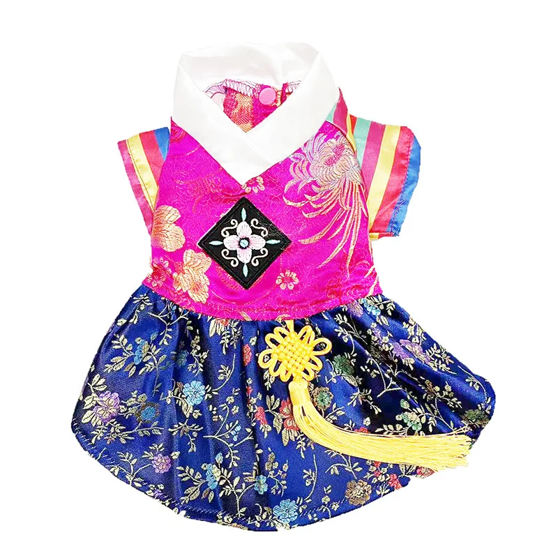 New Traditional Embroidered Palace Hanbok Korean Ethnic Pet Clothing Pet Dog Girls\' Dress Union Jacket Boys\' Pet Dog Clothing