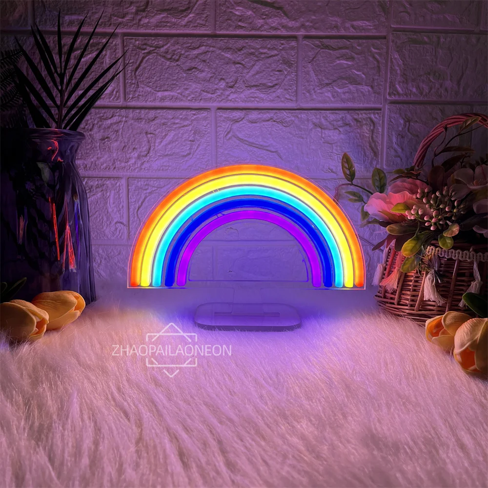 

Неоновая вывеска, светодиодный ночник, радужная настольная лампа, питание от USB, для спальни, стола, неоновые светильники, украшение для дома, свадьбы, дня рождения