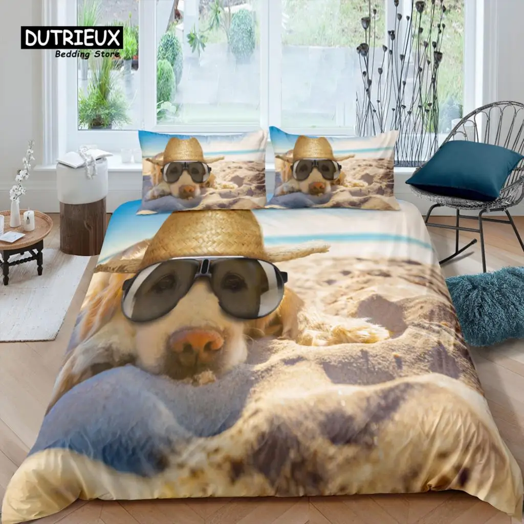 

Home Living Luxury 3D Dog Bedding Set Duvet Cover Set Pillowcase Kids Bedding Set Queen and King EU/US/AU/UK Size