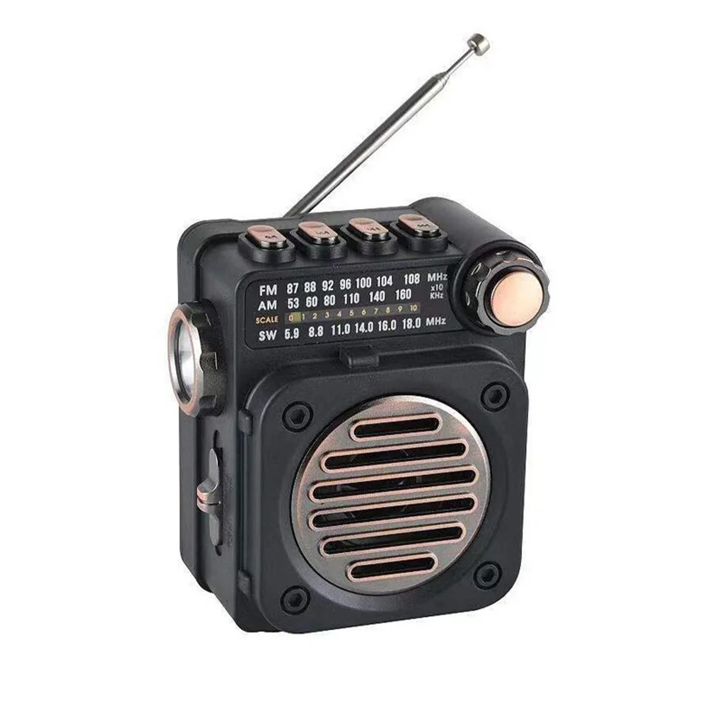 

Portable FM AM SW Radios Receiver Mini Pocket Radio Bluetooth Radio Multifunctional Wireless Music Player with LED Flashlight