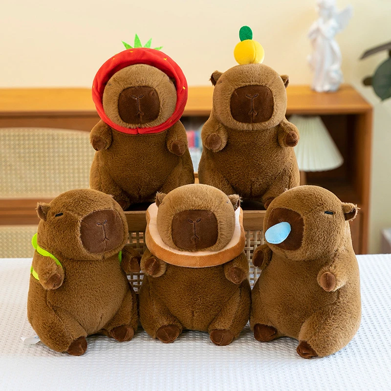 25cm Series Capybara Plush Simulation Capibara Anime Fluffty Toy Cute Doll Stuffed Animals Soft Doll Plush Christmas Gifts