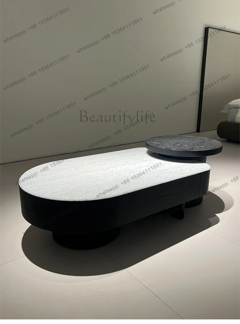 YJ Microcrystalline stone coffee table size combination Italian minimalist crystal stone high-end living room coffee table