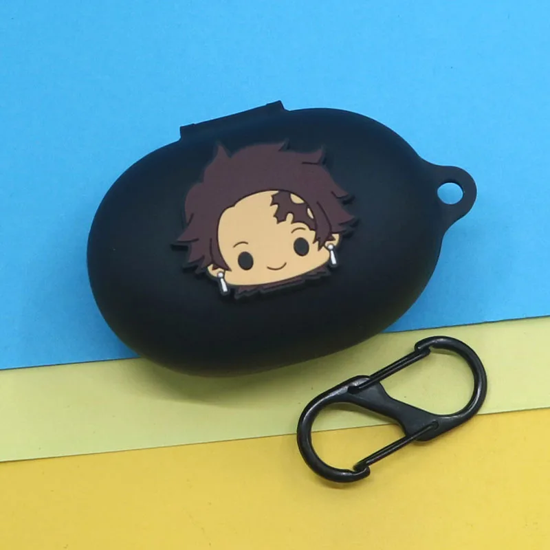 การ์ตูนอะนิเมะหูฟังสำหรับ Haylou W1/X1ซิลิโคนหูฟังบลูทูธไร้สายชาร์จกล่องป้องกัน Shell กับ Hook