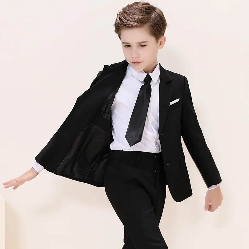 Kids Boys White Blazer Vest Pants 3PCS Set Children Baptism Wedding Prom Suit Baby Boy Elegant Dress Teenager Party Costume