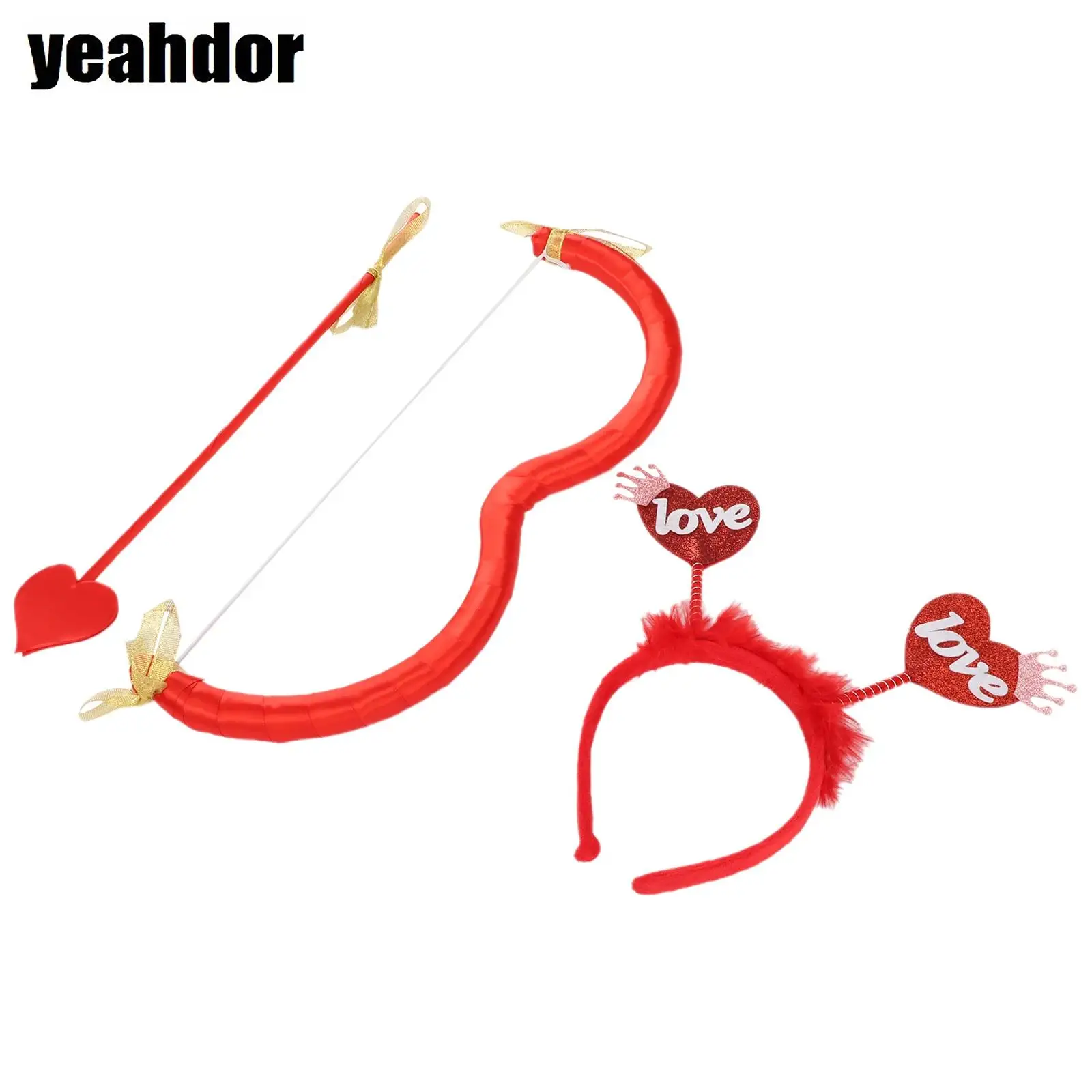 

Adult Cupid Role Play Sets Heart Headband Bow Arrow Bowknot Stockings Festival Supply Costume Accessory for Valentine Day